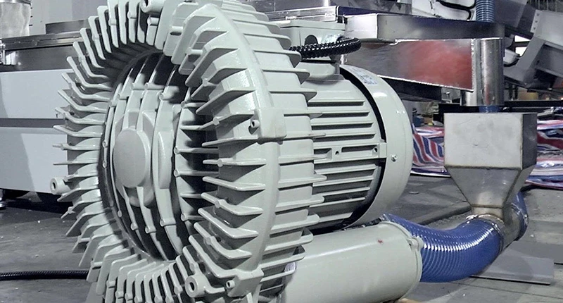 送料風車的靜音設計讓輸送物料聲音低沉，沒有太大噪音