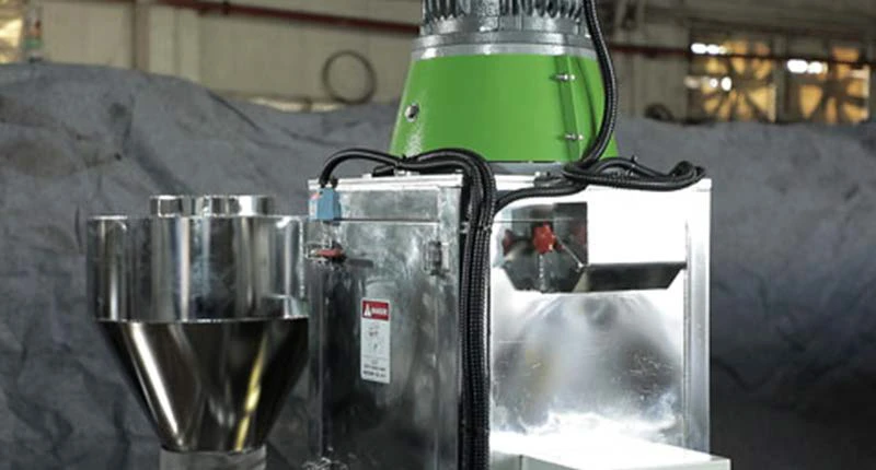 the cyclone gathers the pellets and reduces the impact after high speed dryer prior to next vibrating screener