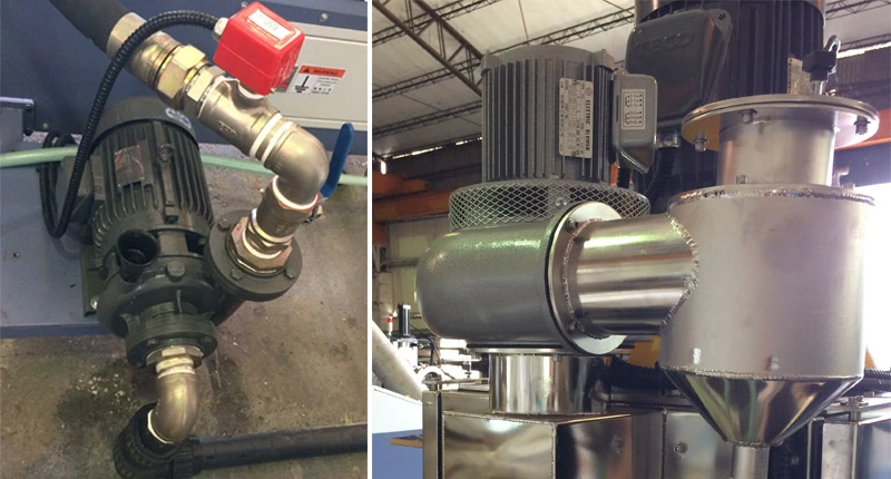 plastic granulator with water circulation pump