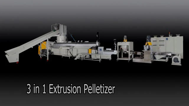plastic film crushing washing and 3in1 pelletizing line-video thumbnail