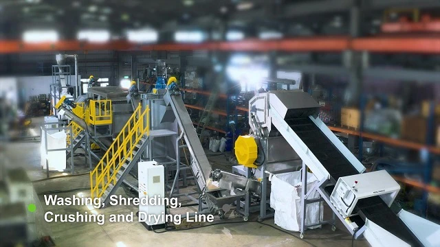 Washing, Shredding, Crushing and Drying line