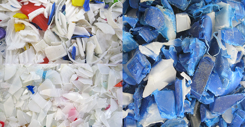 粉碎機應用在塑膠瓶、塑膠桶類、電器外殼等材質