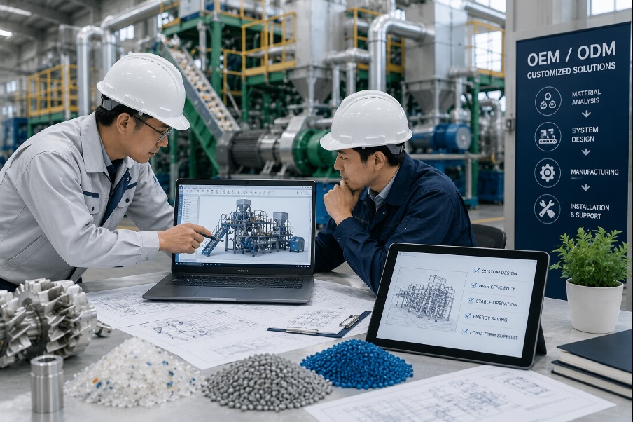 OEM ODM customization for plastic recycling and pelletizing system design